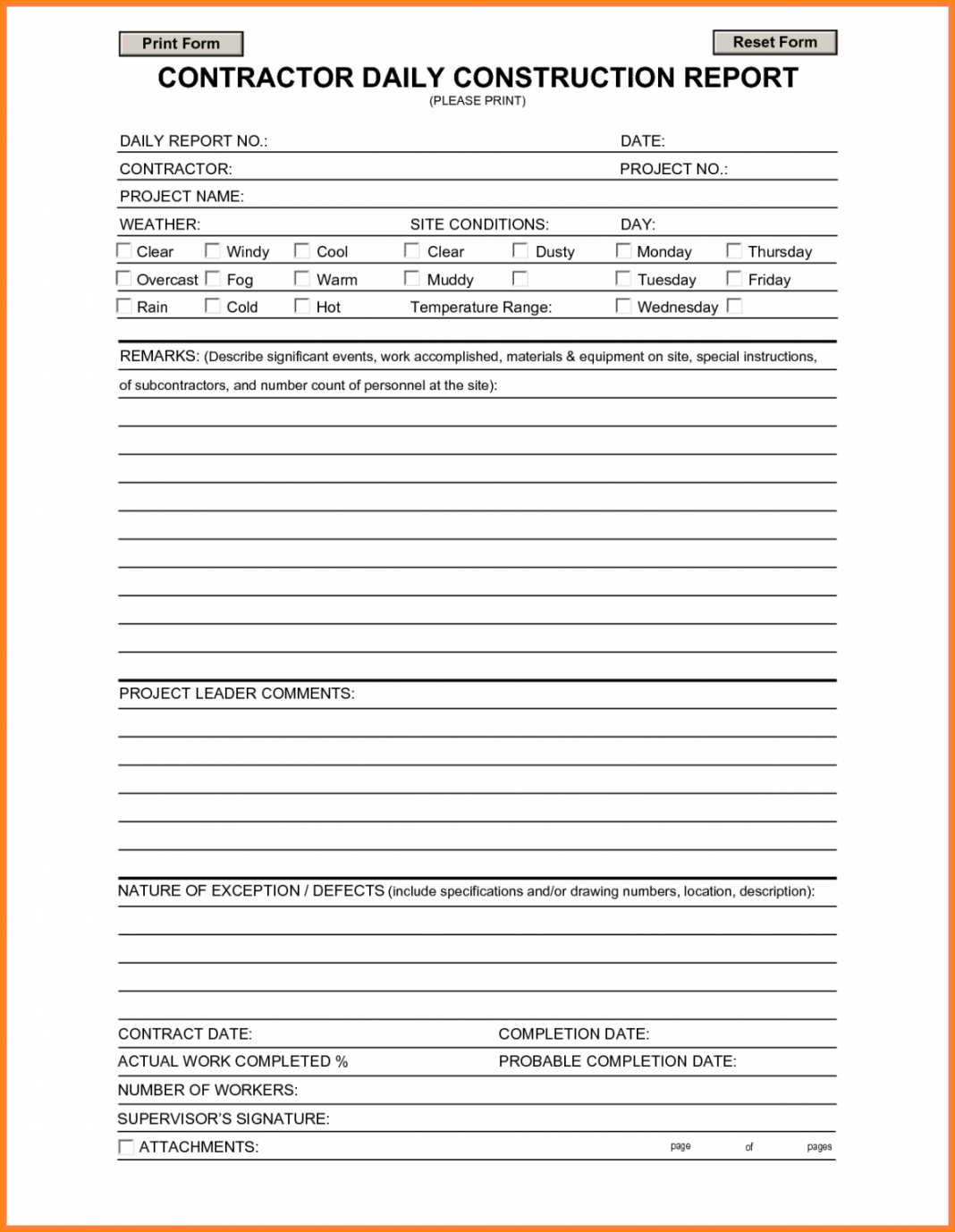 Construction Daily Report Template Examples Best Free Regarding Free Construction Daily Report Template