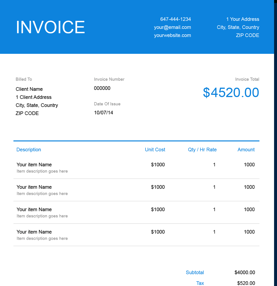 Contract Labor Invoice Template | Free Download | Send In Inside Contract Labor Invoice Template