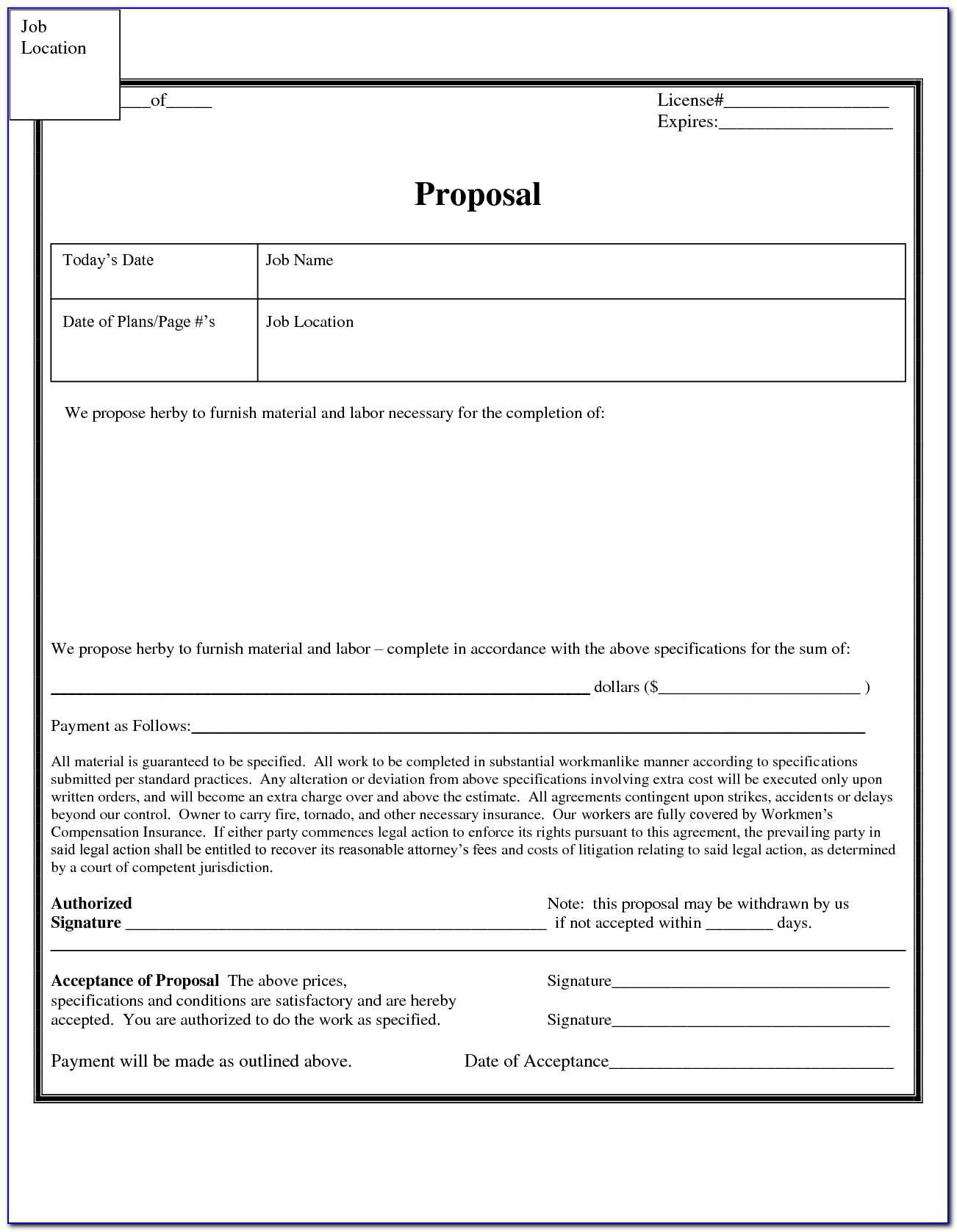 Contractor Bid Template Free – Form : Resume Examples With Regard To Free Contractor Proposal Template