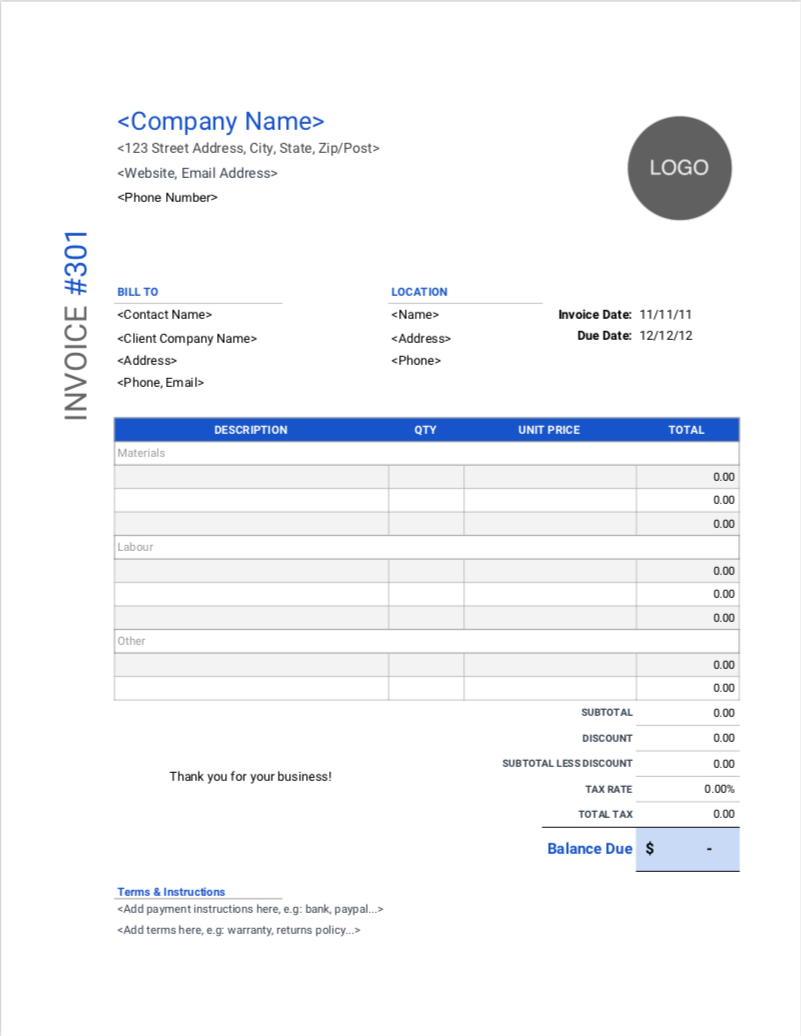 Contractor Invoice Templates | Free Download | Invoice Simple For Contractor Invoices Templates