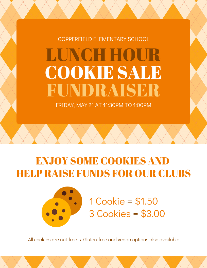Cookie Sale School Fundraiser Event Flyer Template Throughout Fundraising Flyer Template