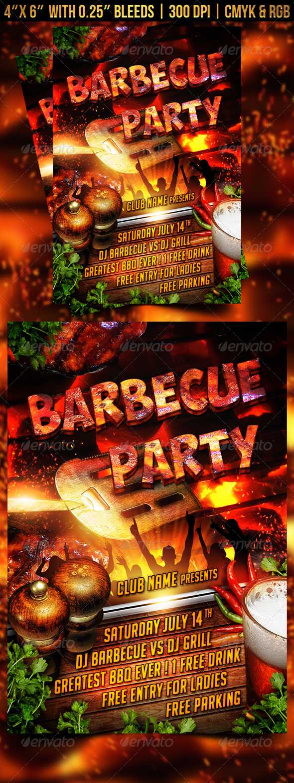 Cookout Flyer Graphics, Designs & Templates From Graphicriver For Free Bbq Flyer Template