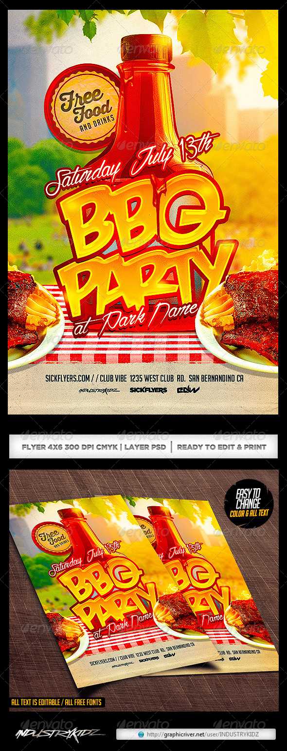 Cookout Flyer Graphics, Designs & Templates From Graphicriver In Cookout Flyer Template