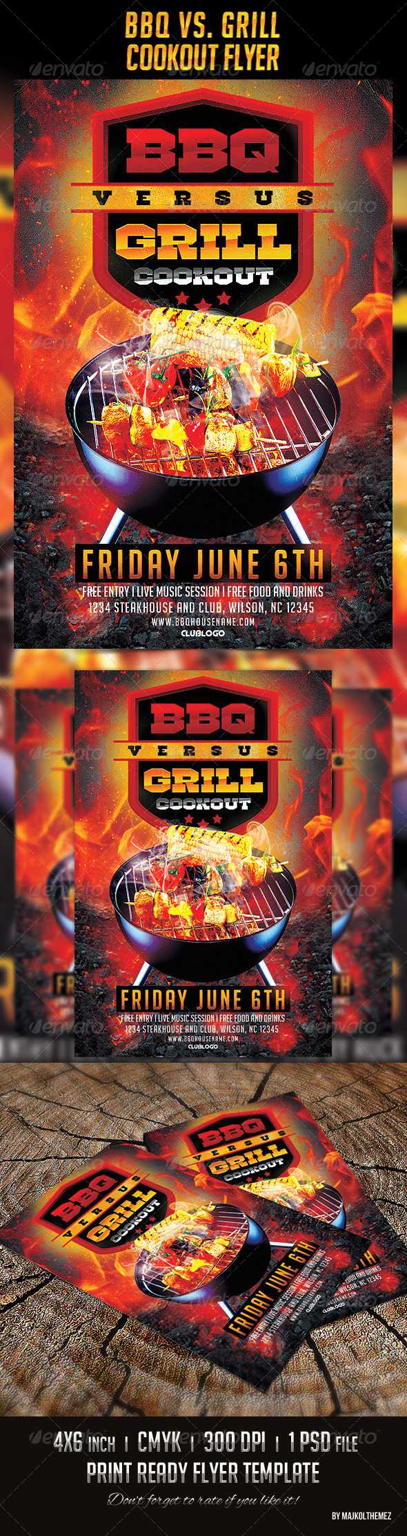 Cookout Flyer Graphics, Designs & Templates From Graphicriver Throughout Cookout Flyer Template