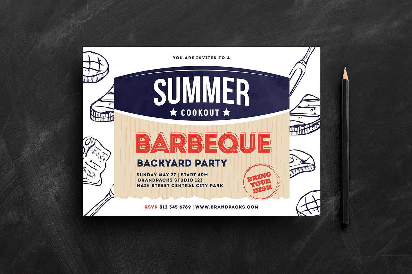 Cookout Flyer Template – Psd, Ai & Vector – Brandpacks Within Cookout Flyer Template