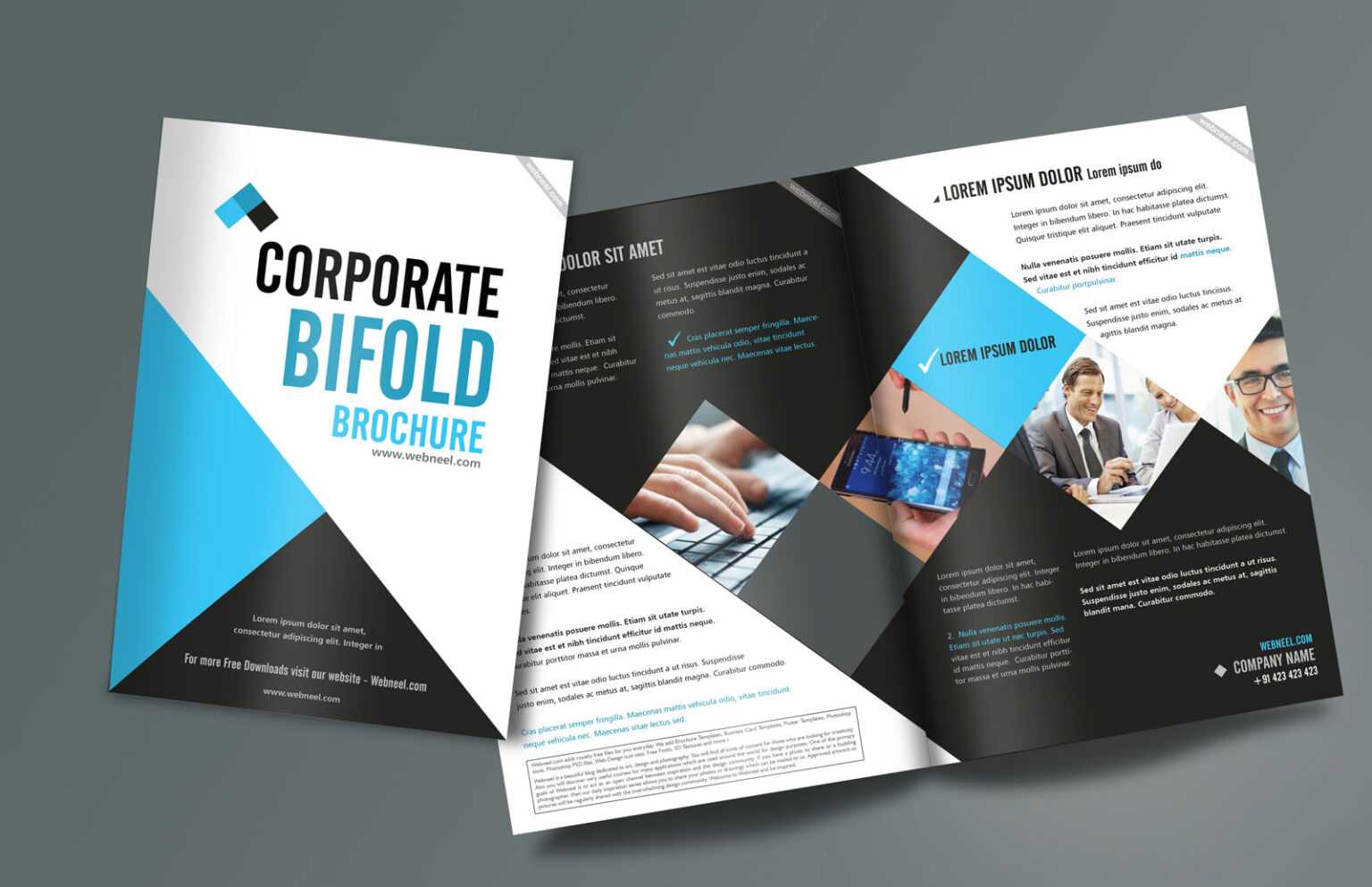 Corporate Bifold Brochure Design Templates Freedownload With Regard 