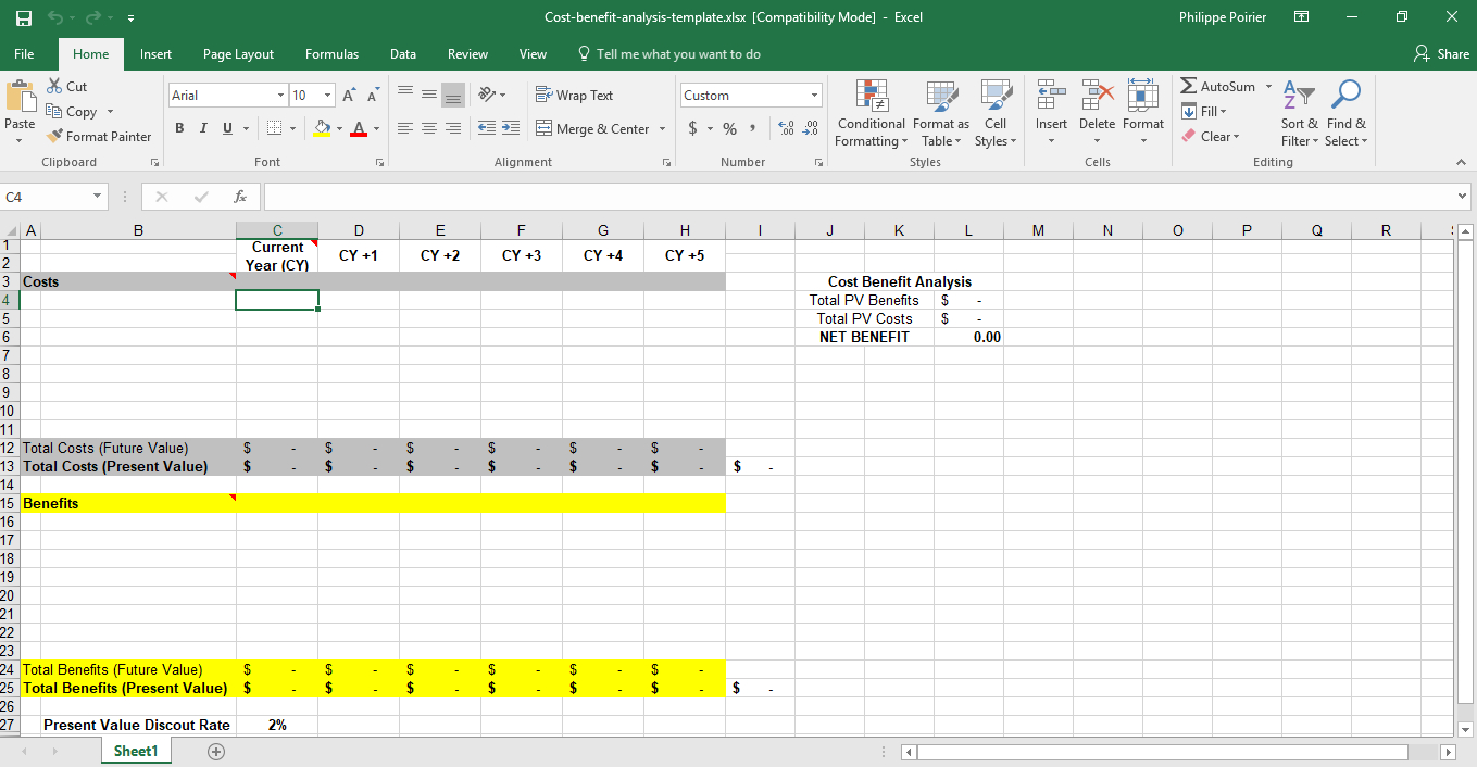 Cost Analysis Template Excel – Tunu.redmini.co In Cost Benefit Analysis Template Excel