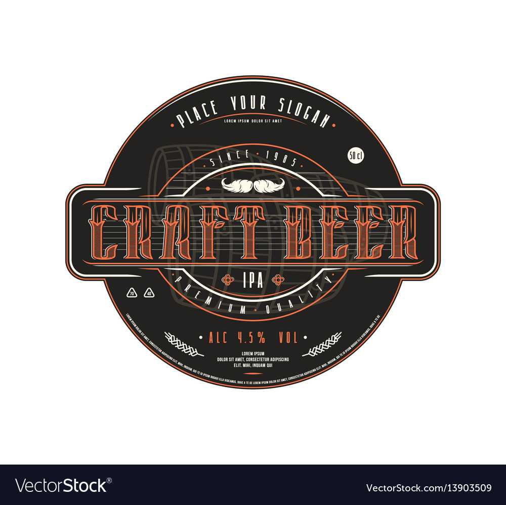 Craft Beer Label Template In Vintage Style For Craft Label Templates