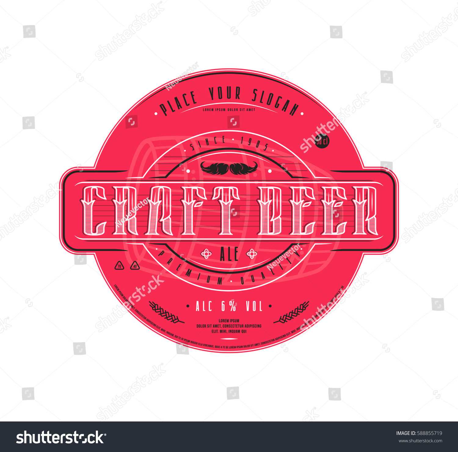 Craft Beer Label Template Vintage Style Stock Vector Pertaining To Craft Label Templates