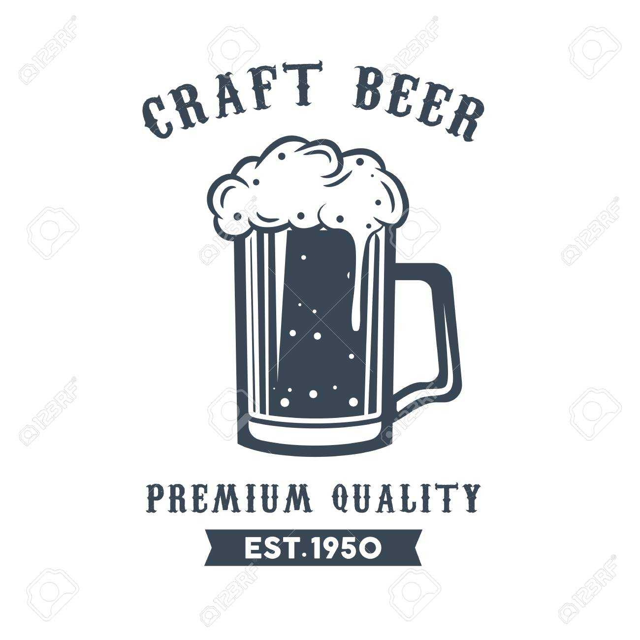 Craft Beer Vector Logo, Symbol Or Label Template In Craft Label Templates