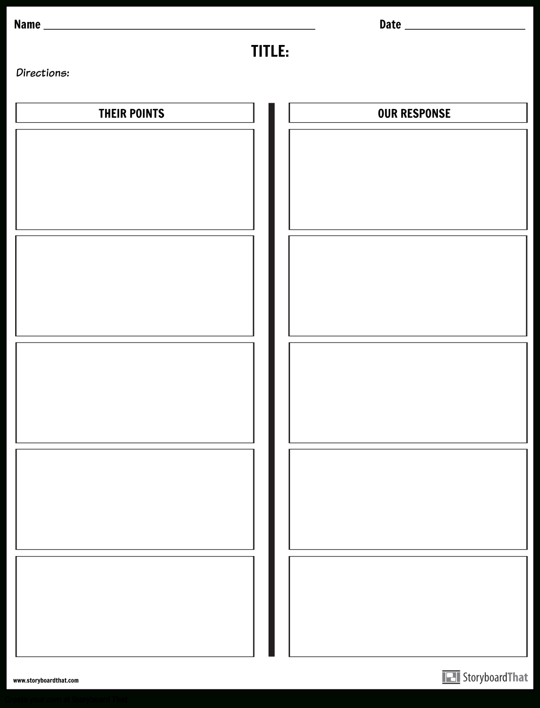 Create A Debate Worksheet | Class Debate Prep Within Debate Notes Template