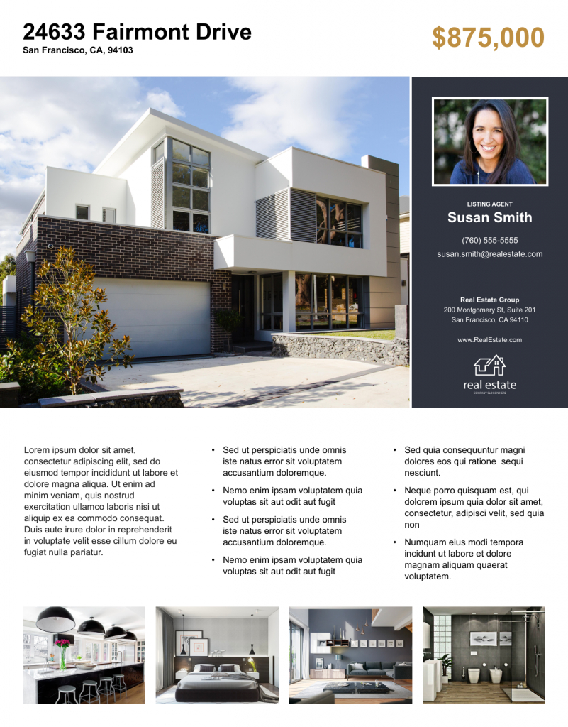 Create Free Real Estate Flyers | Zillow Premier Agent Throughout For Sale By Owner Flyer Template