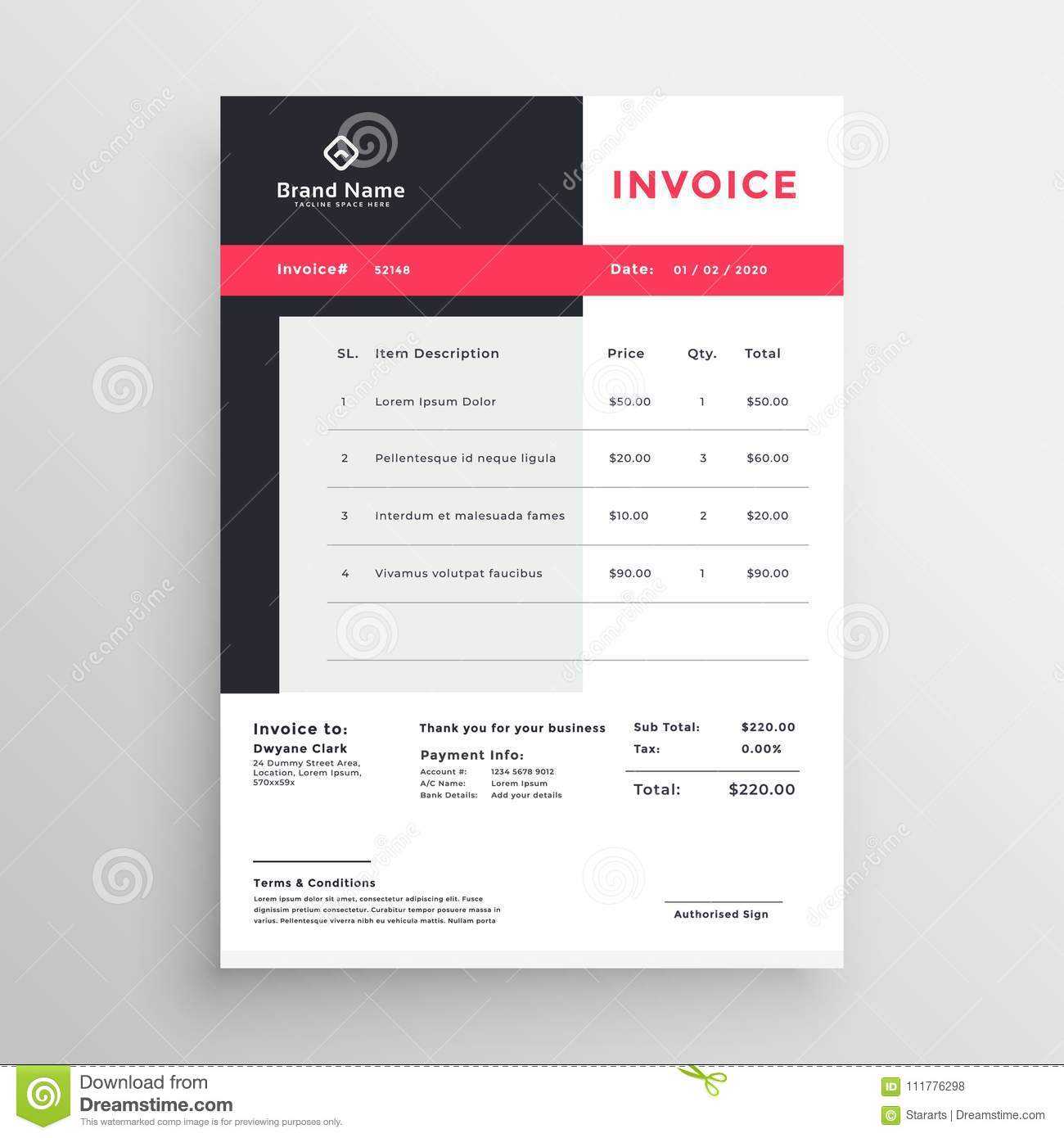 Creative Invoice Template Design For Your Business Stock Inside Cool Invoice Template Free