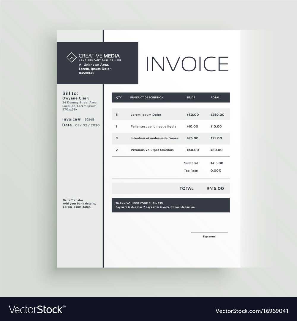 Creative Invoice Template Design In Cool Invoice Template Free