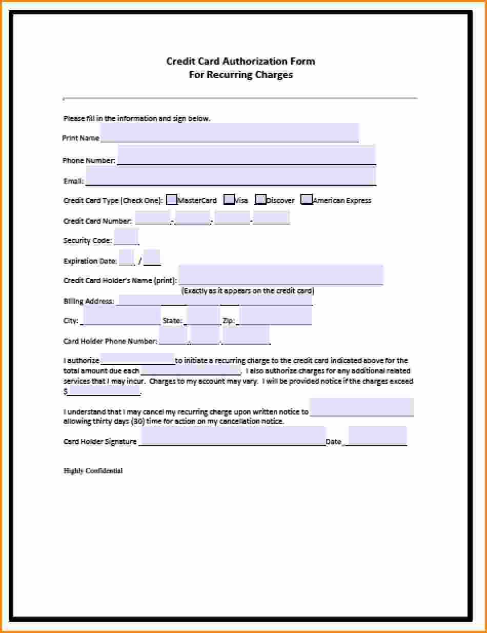 Credit Card Authorization Form – Fotolip Throughout Credit Card Billing Authorization Form Template