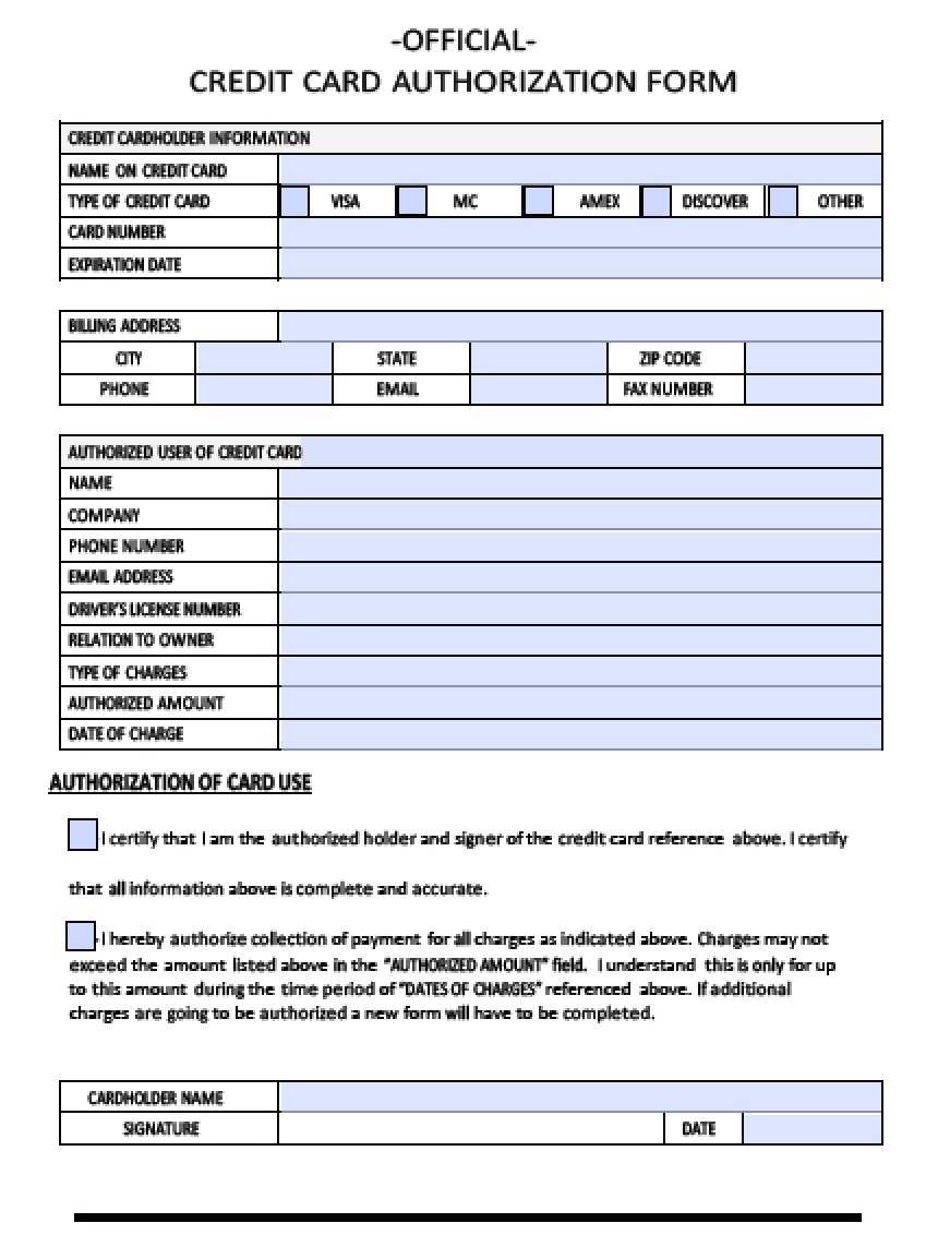 Credit Card Authorization Form Template Word ] – Form Credit In Credit Card Payment Form Template Pdf