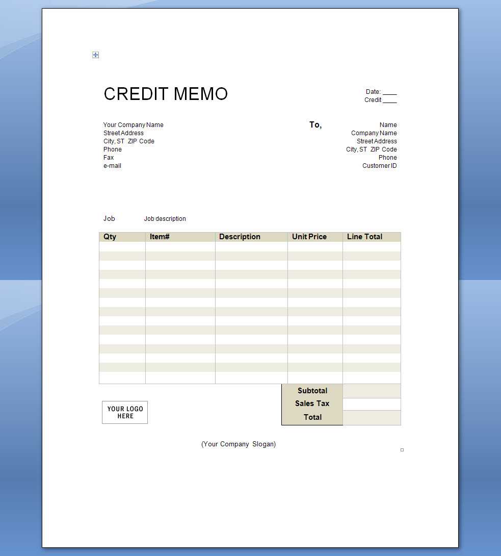 Credit Note Form Doc | Résumé Templates Tailored For Your Regarding Credit Note Template Doc