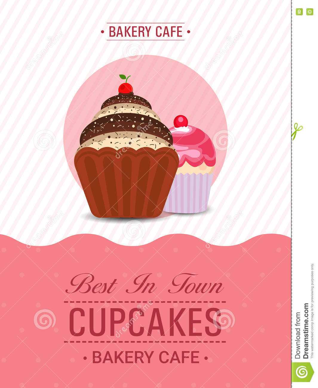 Cupcake Template, Banner Or Flyer Design. Stock Illustration Within Cupcake Flyer Templates Free