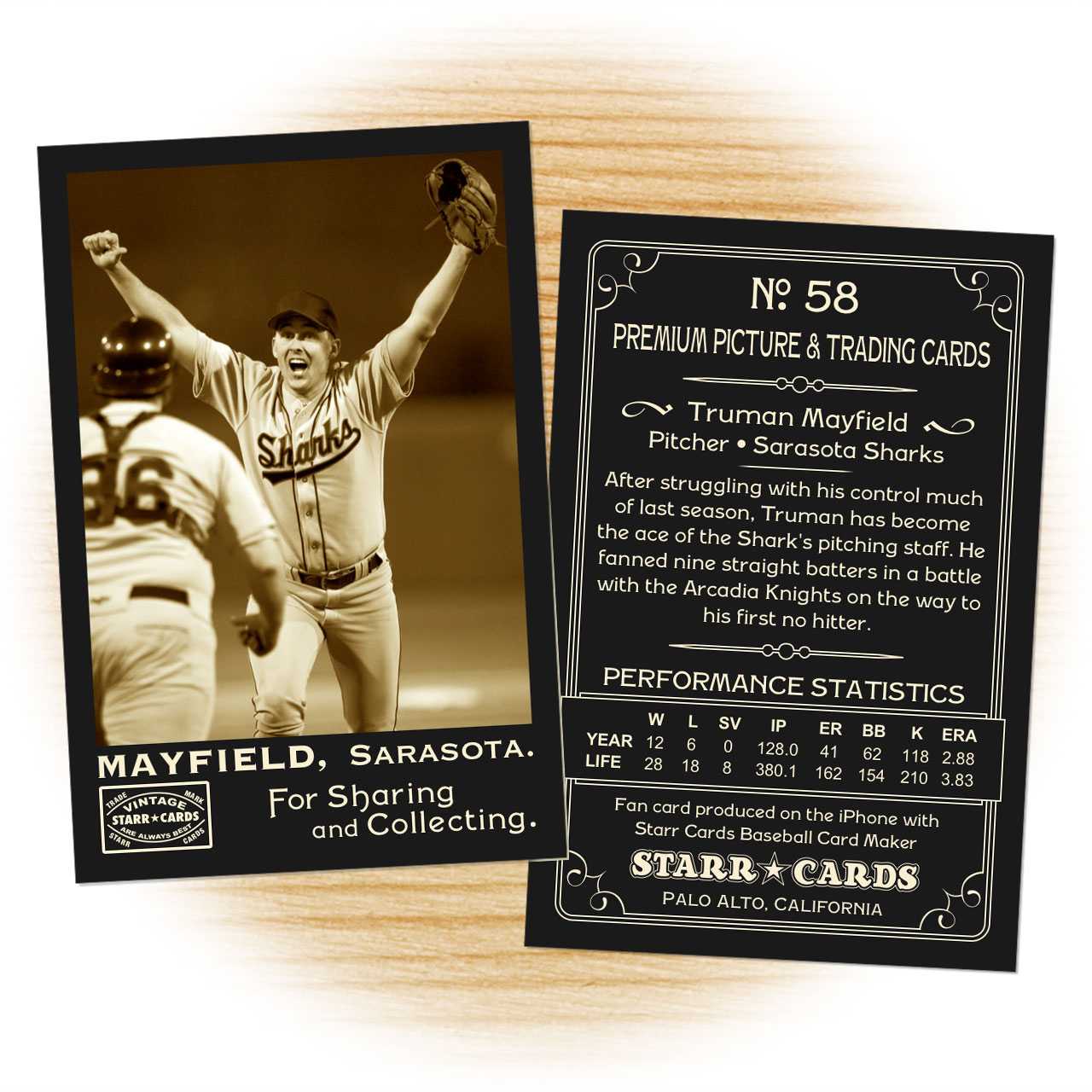 Custom Baseball Cards – Vintage 95™ Series Starr Cards Within Custom Baseball Cards Template