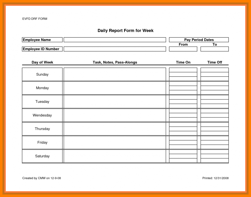 Daily Report Template For Students Ion Sample Pdf Production With Regard To Daycare Infant Daily Report Template
