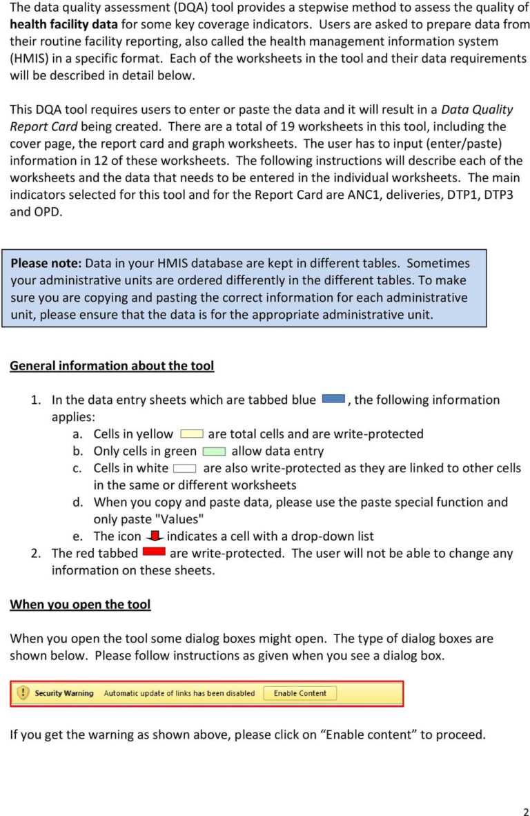 Data Quality Assessment Report Template