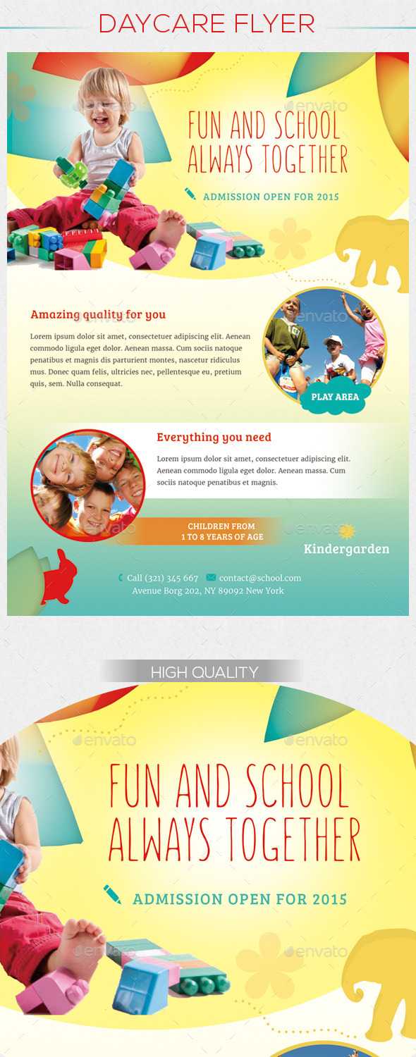 Daycare Graphics, Designs & Templates From Graphicriver Within Daycare Flyer Templates Free