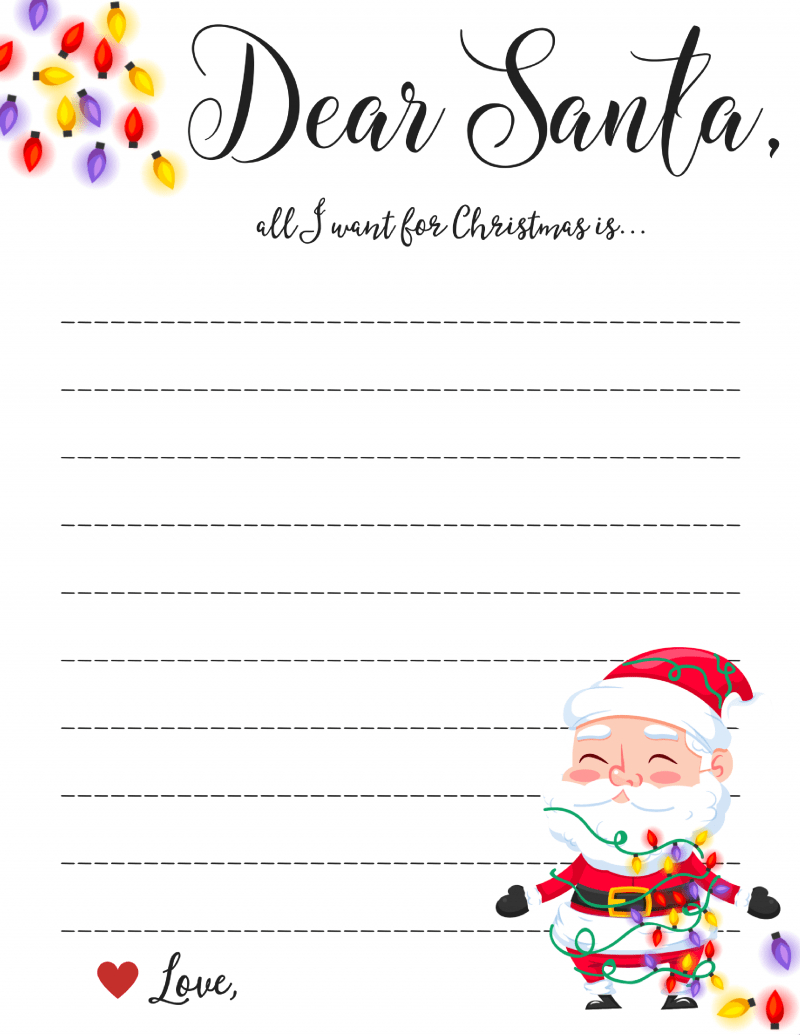 Dear Santa Letter: Free Printable Downloads – In Free Printable Letter From Santa Template
