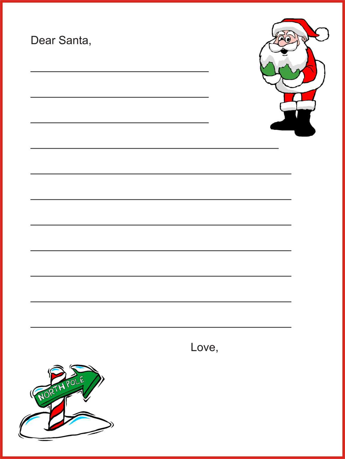 Dear Santa Letter Template Free