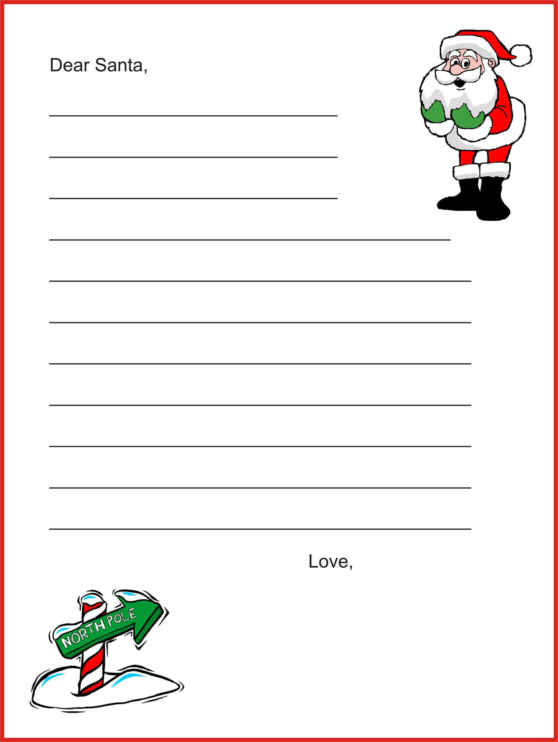 Dear Santa Letter | With Dear Santa Letter Template Free