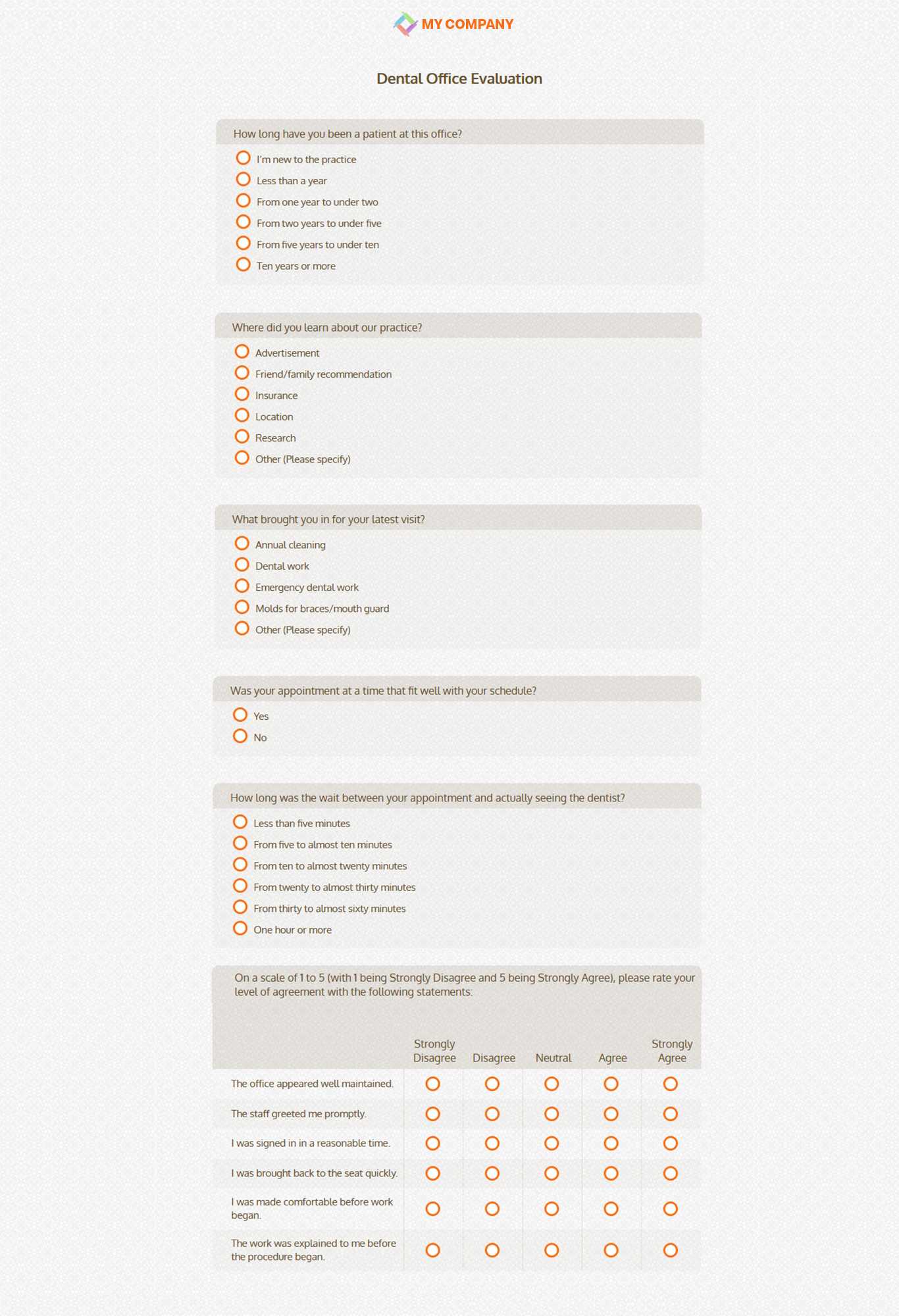 Dental Office Survey Template [18 Questions] | Sogosurvey Pertaining To Dentist Appointment Card Template