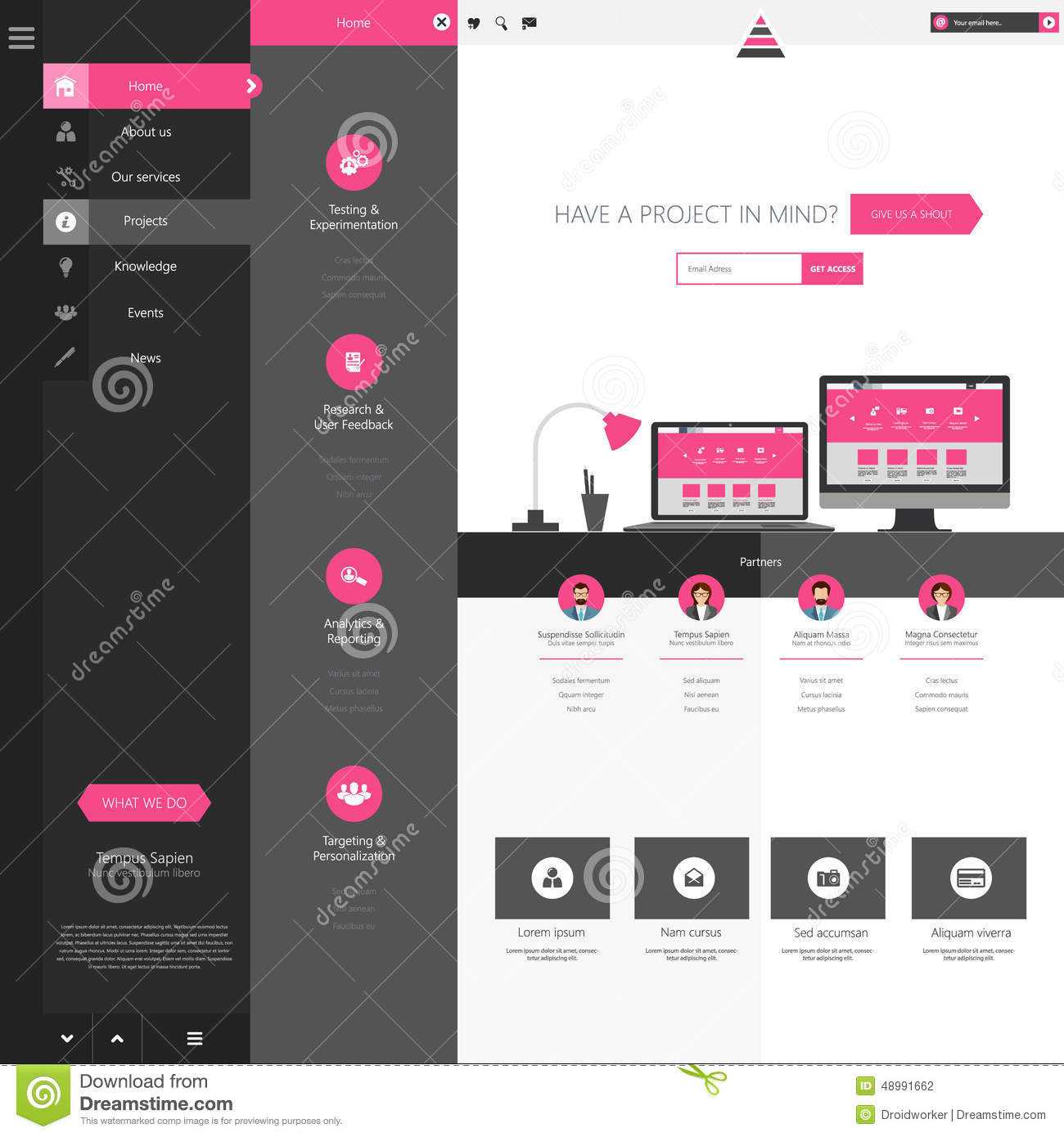 Design Of The Menu For A Website. Creative Web Design Stock Within Free Website Menu Design Templates