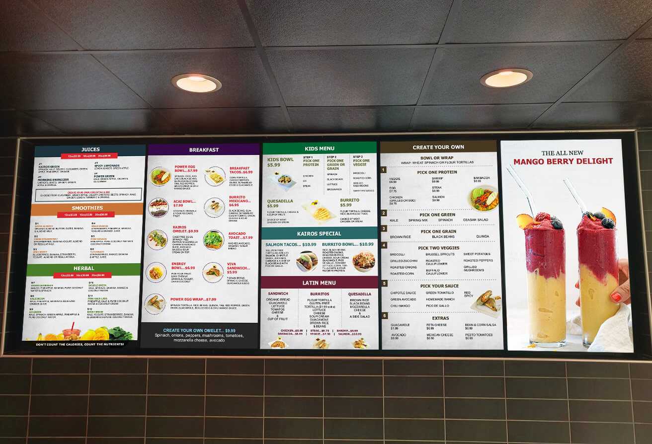 Digital Menu Board Templates