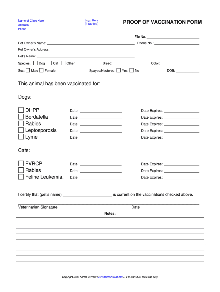 Dog Shot Record Template – Fill Online, Printable, Fillable Intended For Dog Vaccination Certificate Template