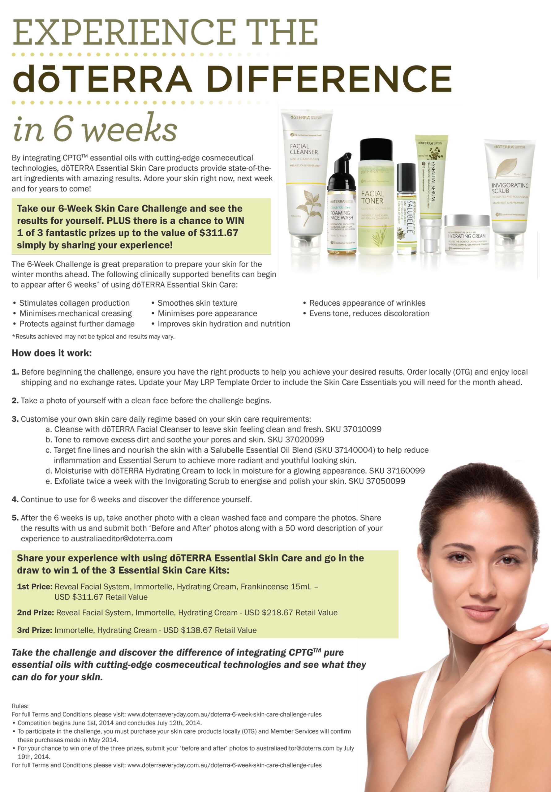 Dōterra 6 Week Skin Care Challenge - Rules - Dōterra In Doterra Flyer Templates