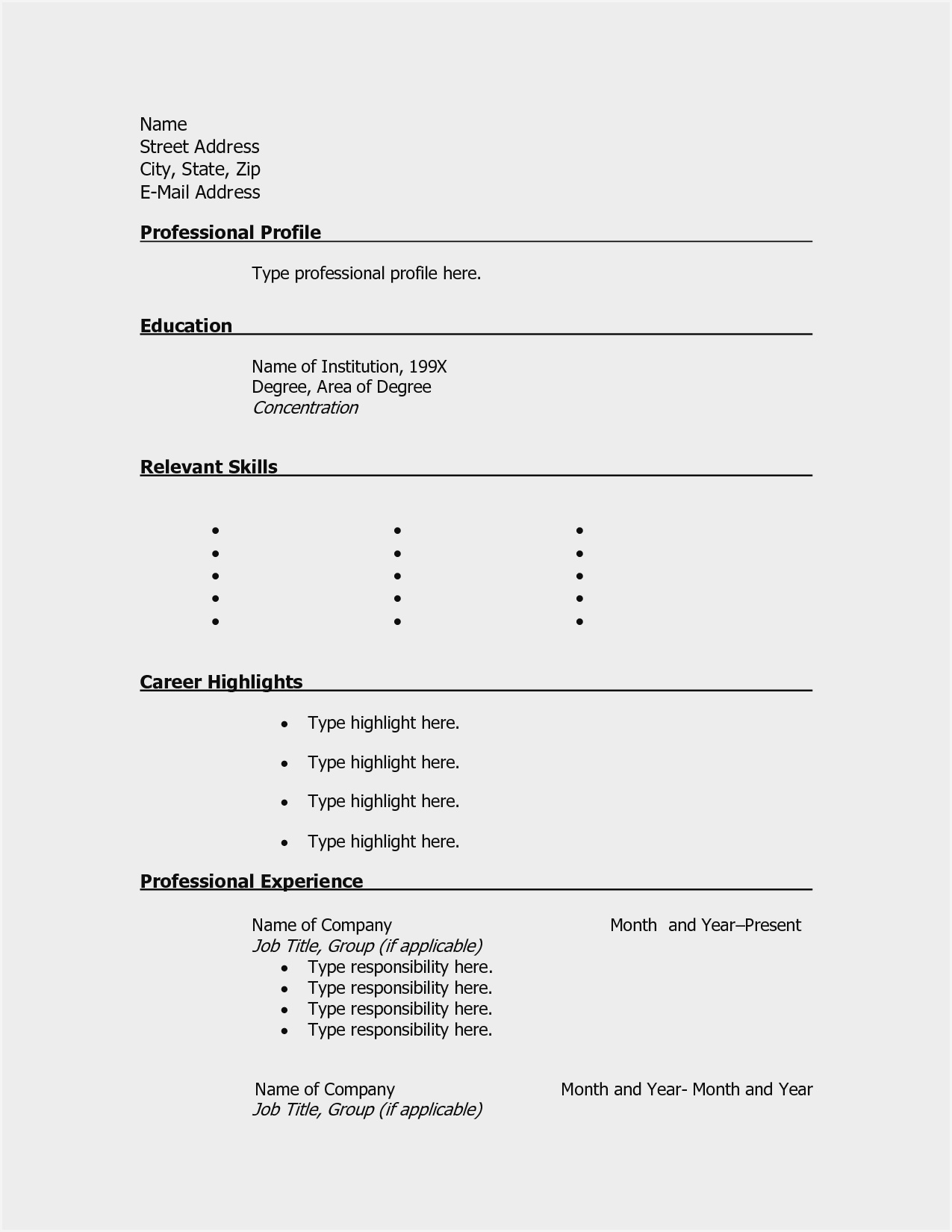 Download Blank Resume Templates – Resume : Resume Sample #7157 Within Free Blank Cv Template Download