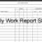 Download Excel Template For Daily Construction Work Report Regarding Daily Report Sheet Template