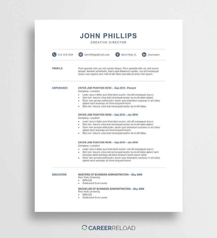 Download Free Resume Templates – Free Resources For Job Seekers Intended For Free Downloadable Resume Templates For Word