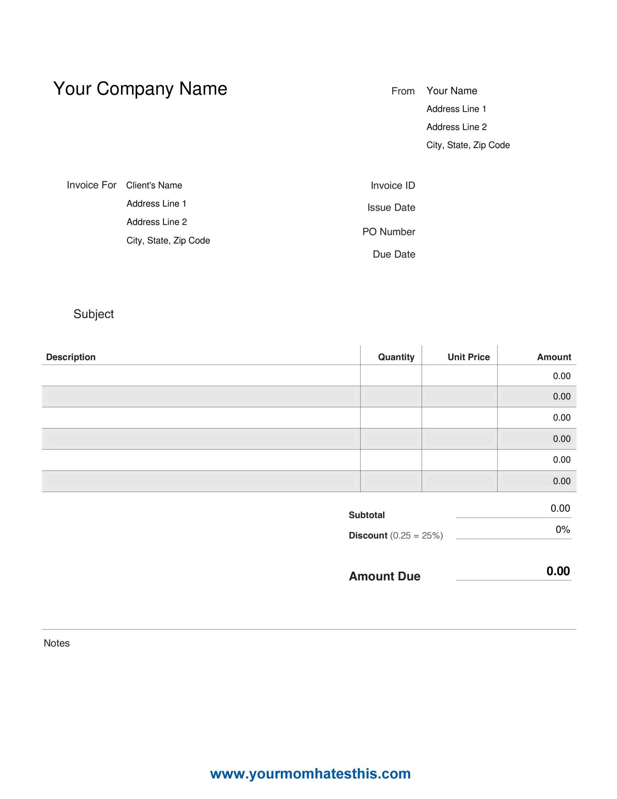 Download Invoice Templates – Pdf Sample Within Download An Invoice Template