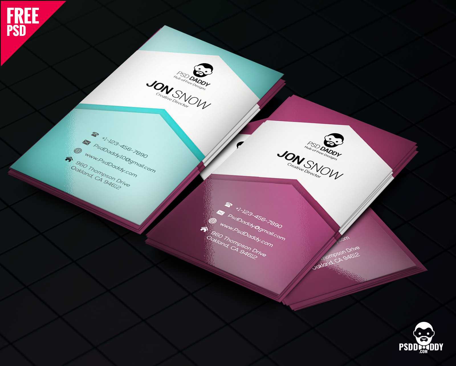 Download]Creative Business Card Psd Free | Psddaddy Within Creative Business Card Templates Psd