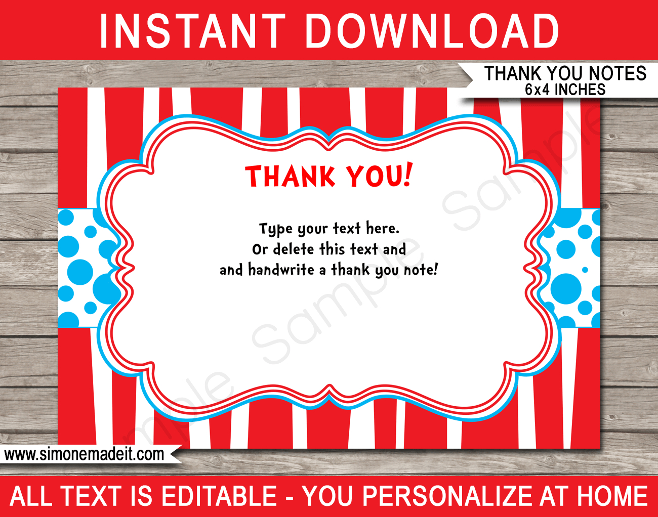 Dr Seuss Party Thank You Cards Template With Regard To Dr Seuss Birthday Card Template
