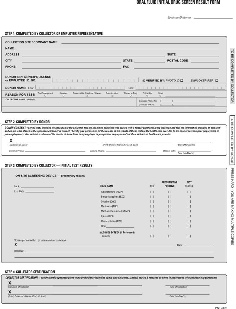 Drug Test Results Form Template - Best Professional Templates