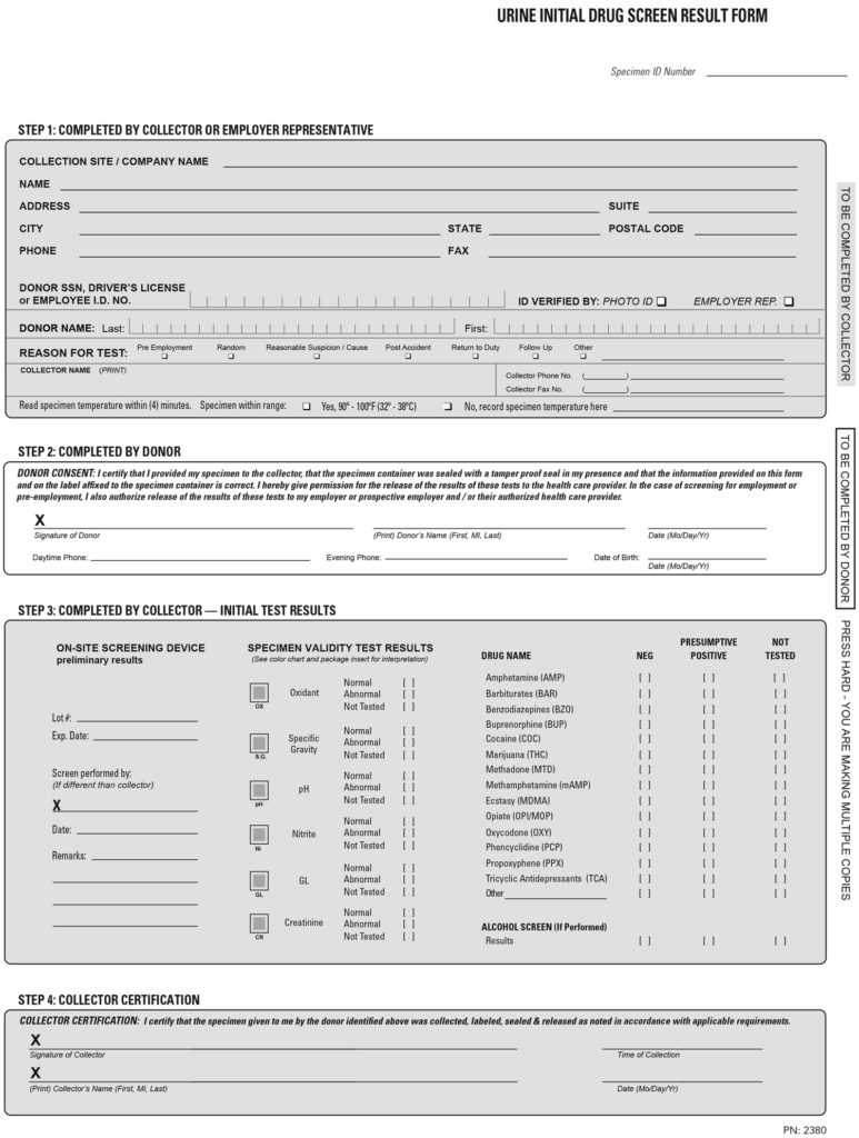 Drug Test Results Forms – Us Screening Source With Regard To Drug Test Results Form Template