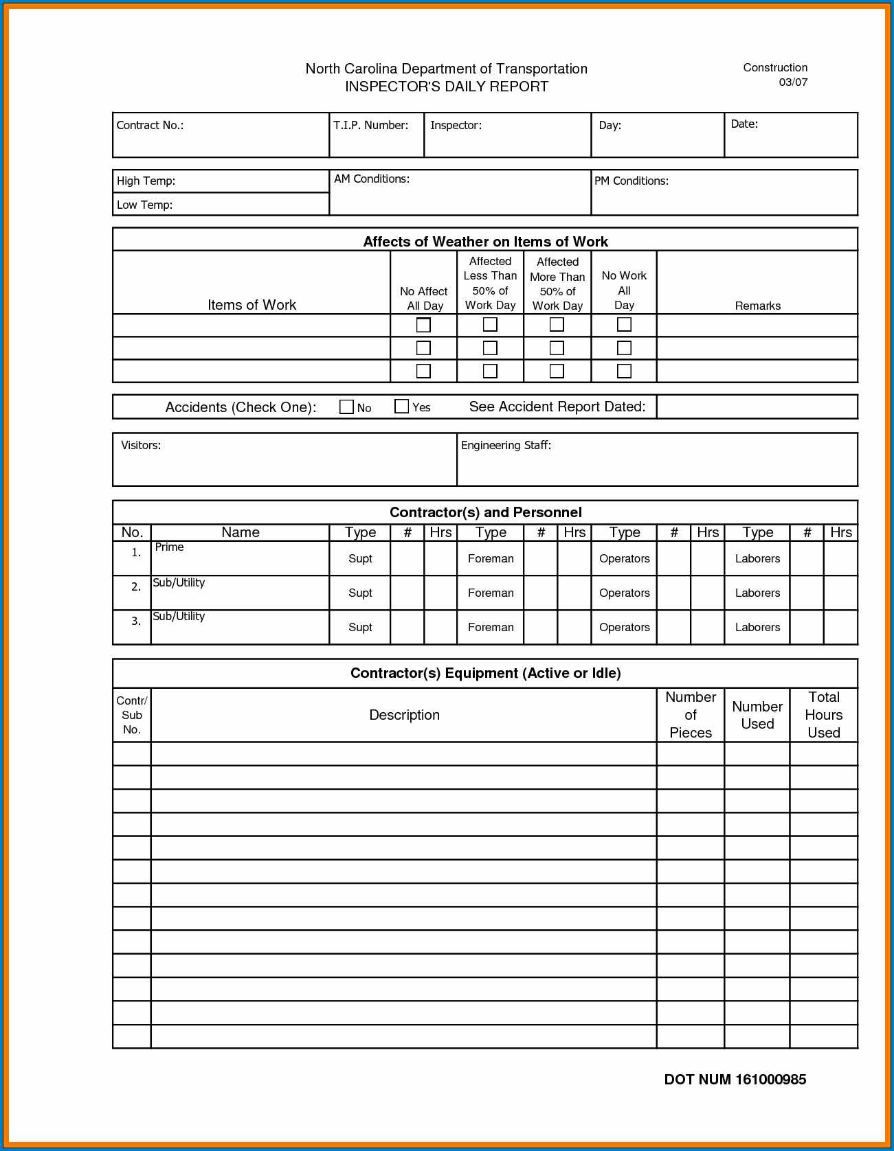 √ Free Editable Construction Daily Report Template Pertaining To Daily Work Report Template