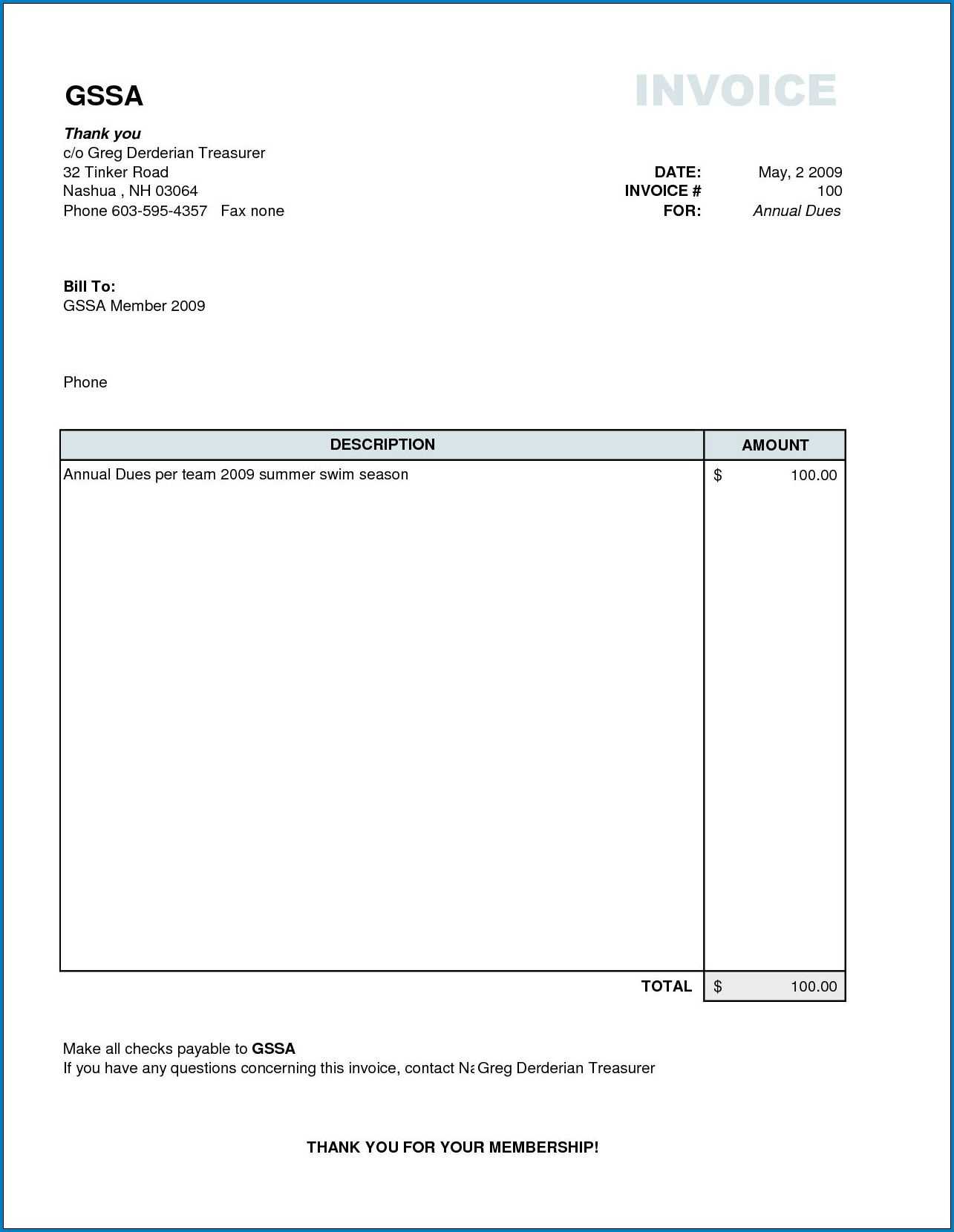 √ Free Printable Simple Invoice Template | Templateral With Free Bill Invoice Template Printable