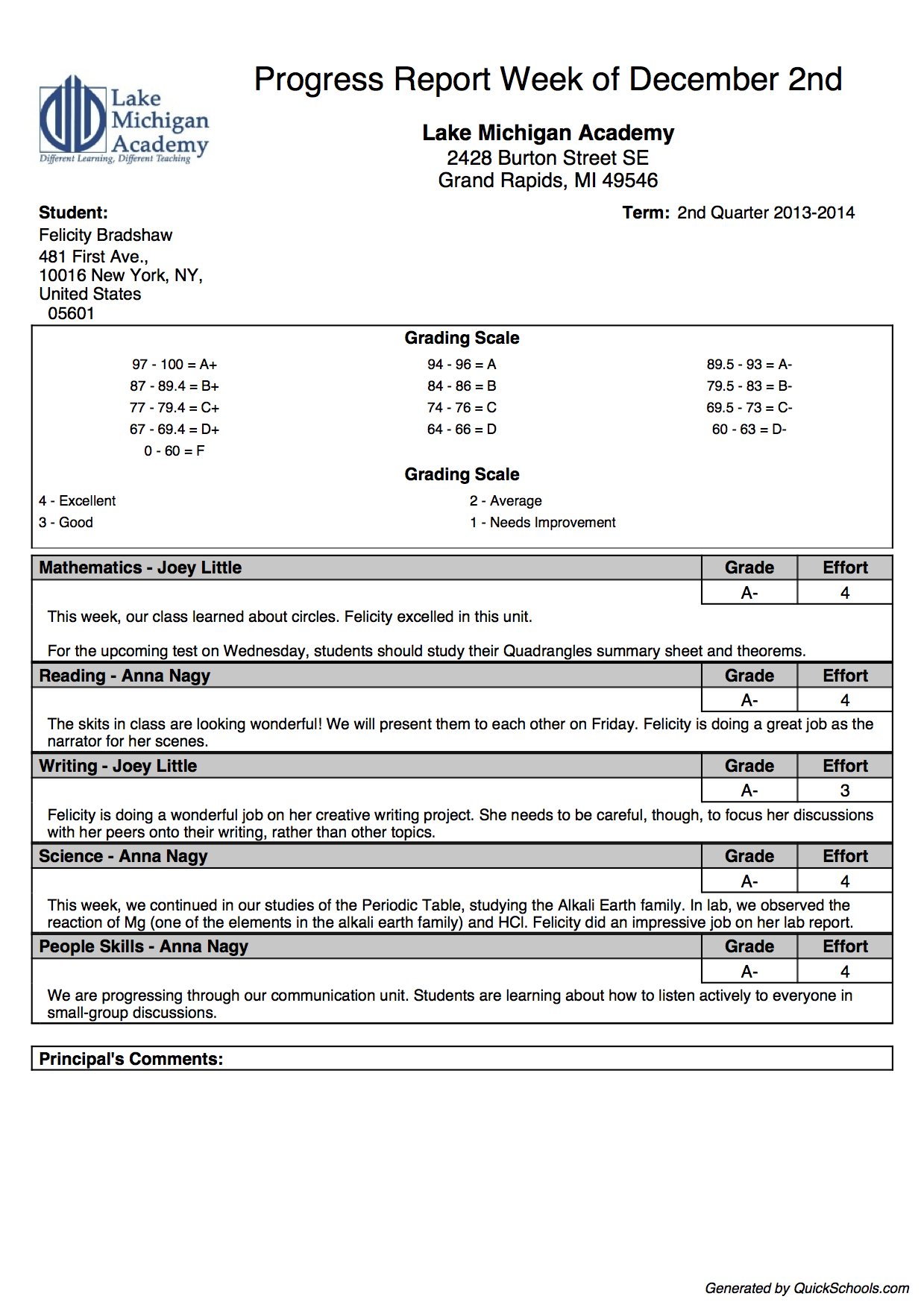 Early Childhood Education | School Management & Student For College Report Card Template