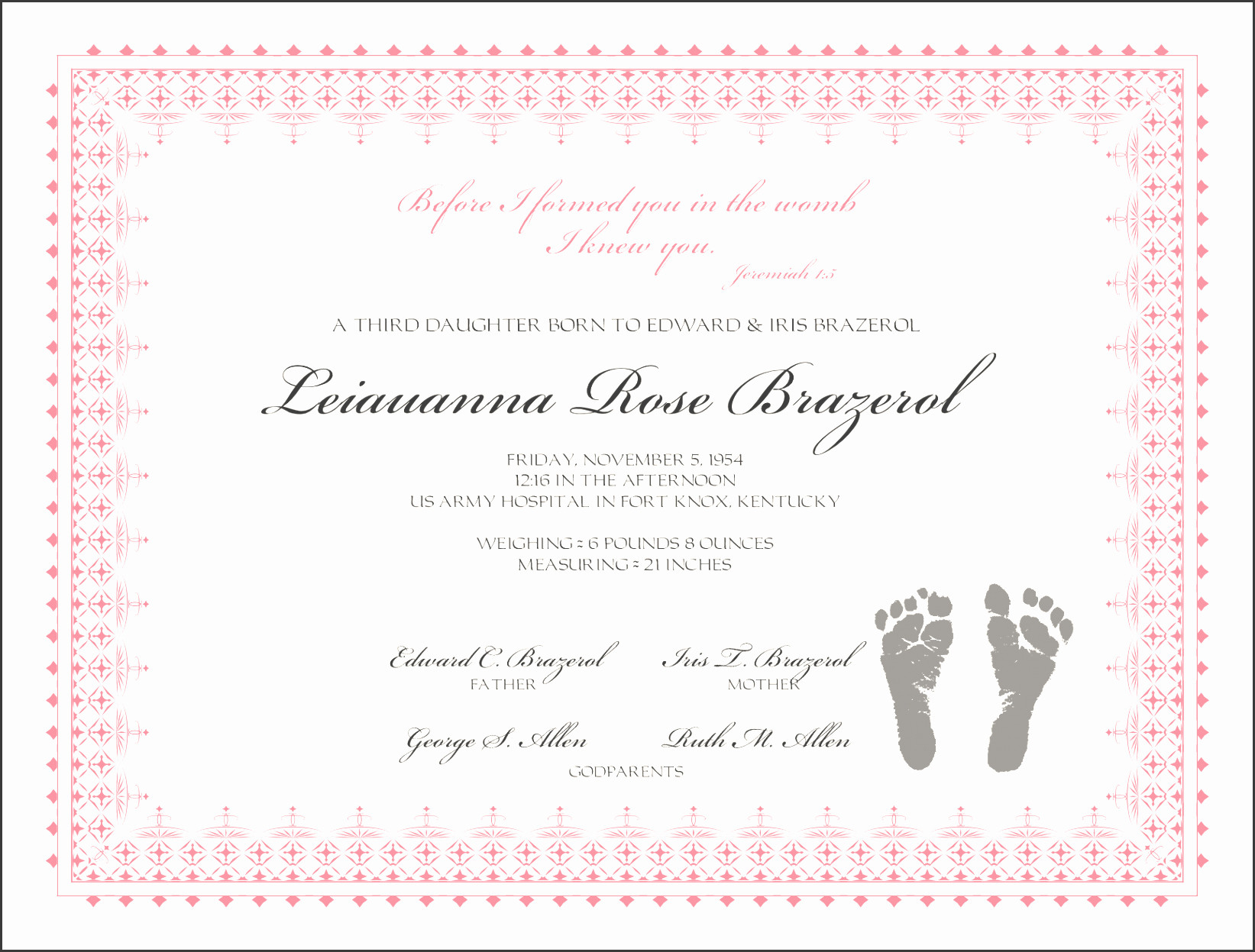 Editable Birth Certificate Template Awesome 38 Sample In Editable Birth Certificate Template