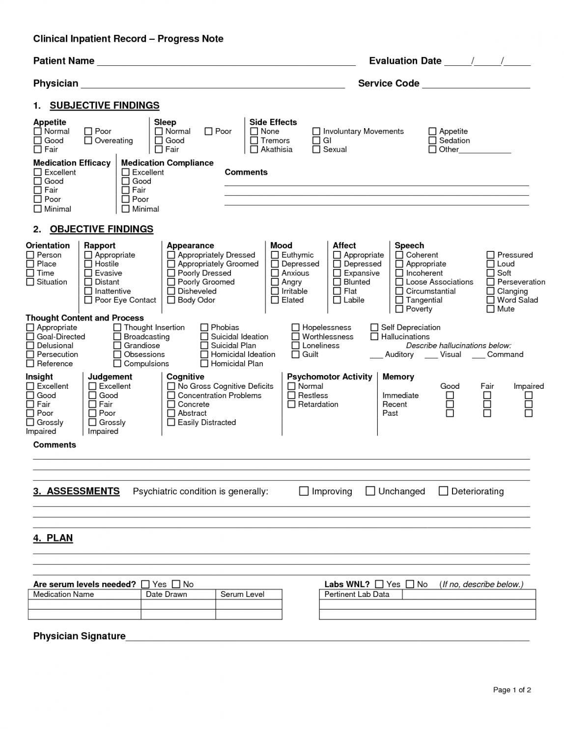 Editable Clinical Progress Note Template Counseling Dap Inside Dap Note Template