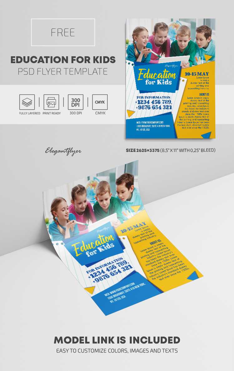 Education For Kids – Free Psd Flyer Template With Regard To Free Education Flyer Templates