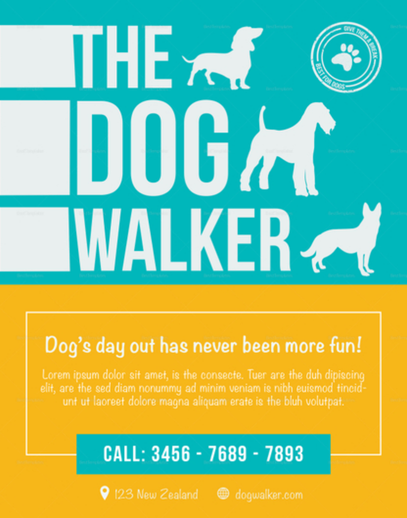 Effective Dog Walking Flyer: Design And Content Tips Pertaining To Dog Walking Flyer Template Free