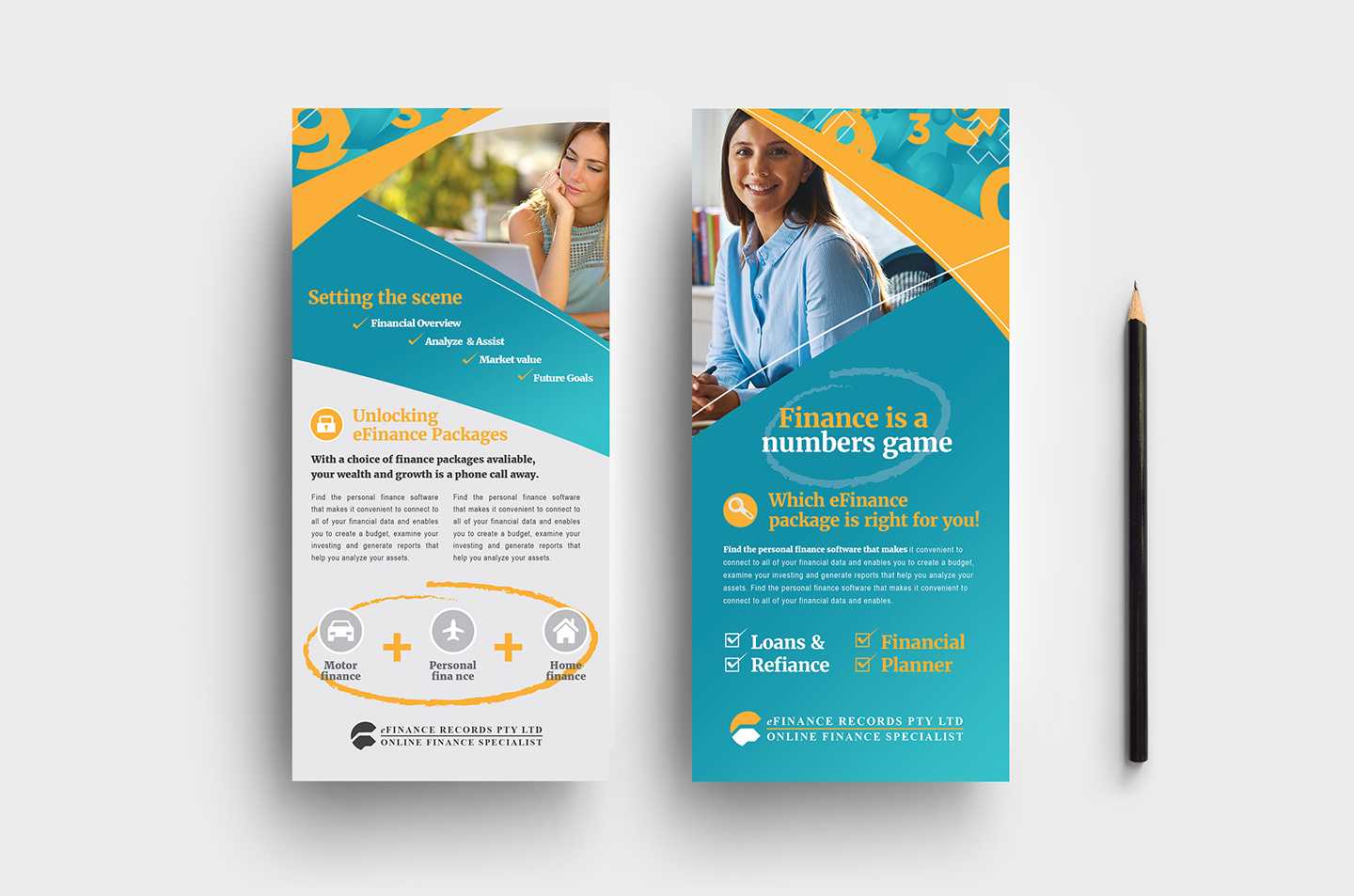 Efinance Corporate Finance Dl Rack Card Template In Psd With Regard To Dl Size Flyer Template